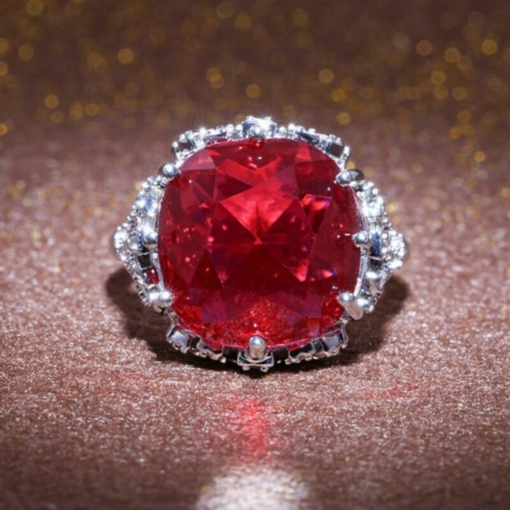 New Stamped 925 Silver Ruby Ring - Picture 2 of 6